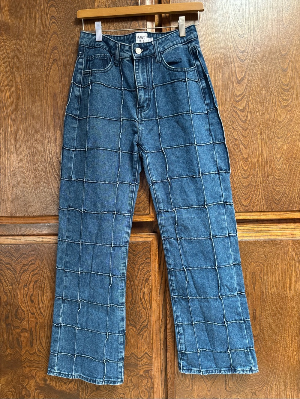 Windowpane jeans